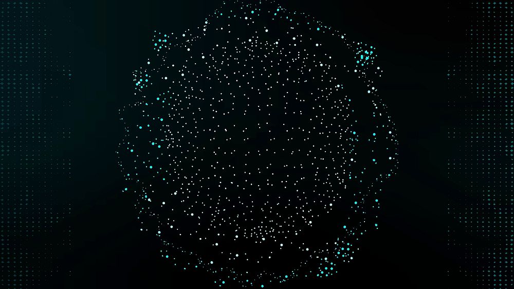 Particle data dots vector digital black wallpaper