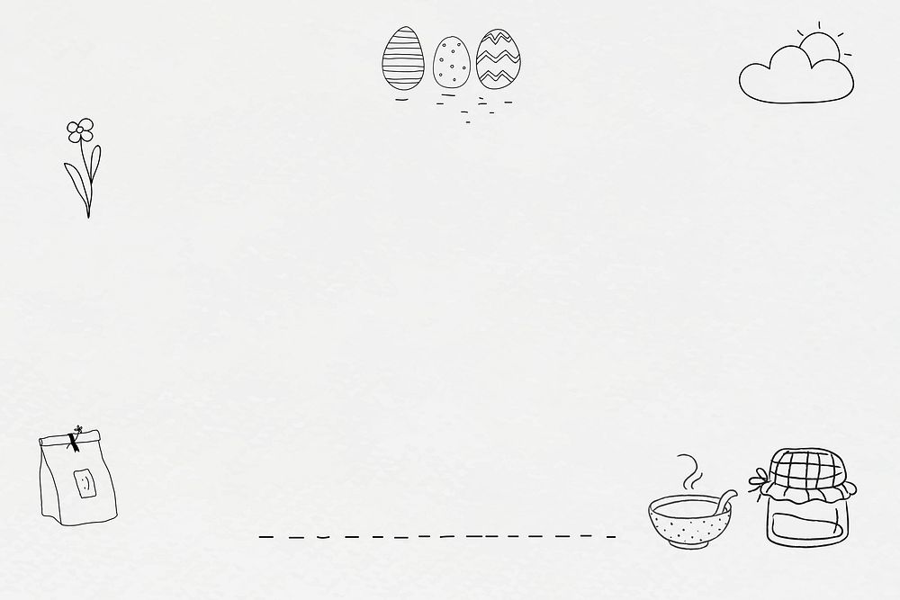 Hand drawn lifestyle frame vector cute Easter theme doodle drawing
