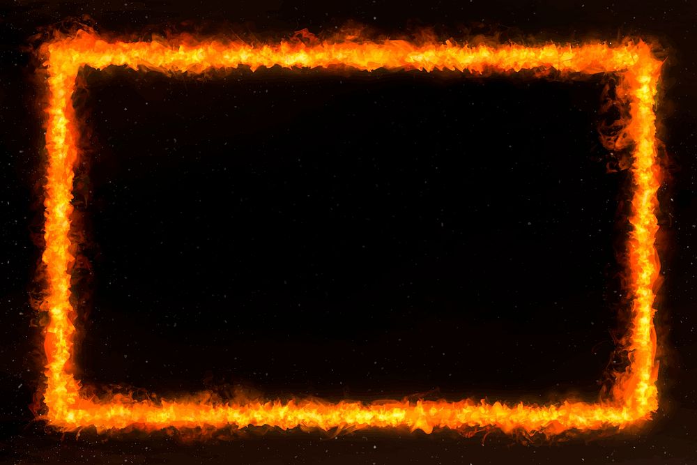 Orange rectangle fire frame vector