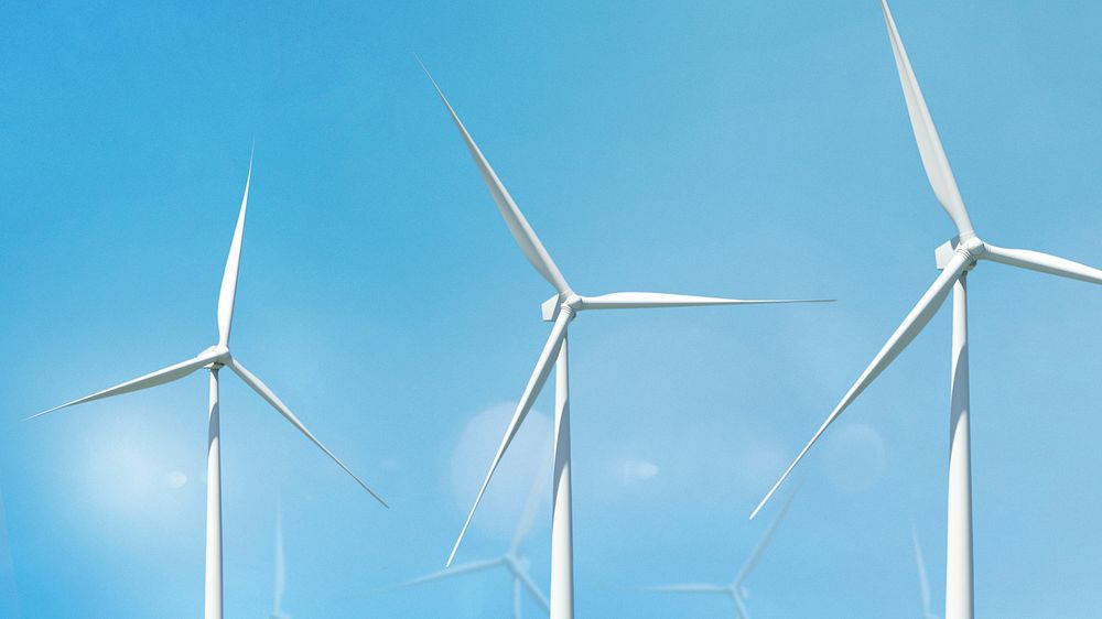 Wind turbine sustainable energy background