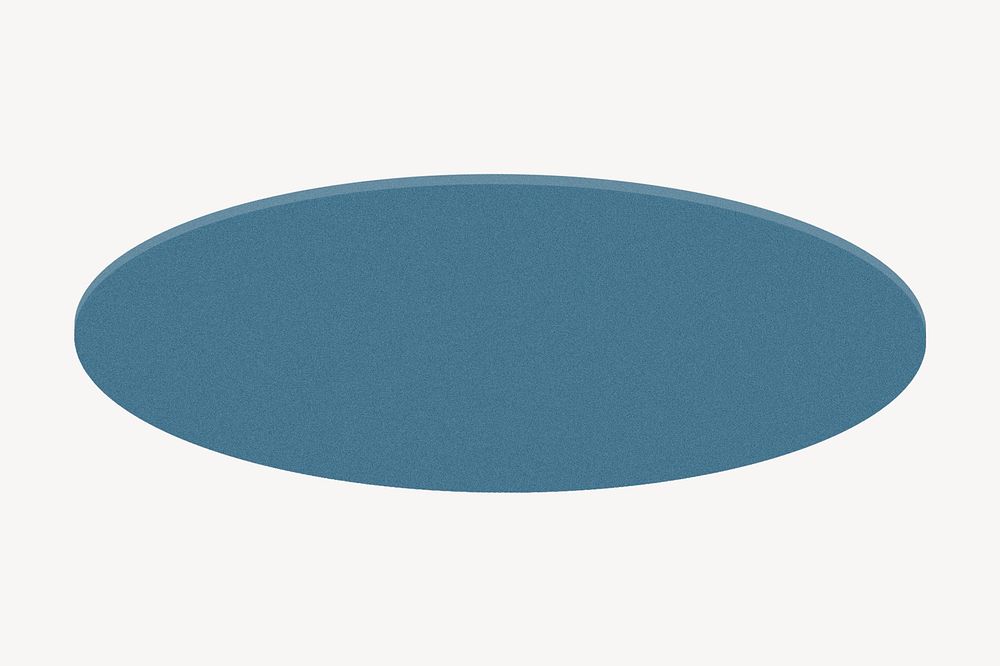 Blue oval shape, geometric graphic psd