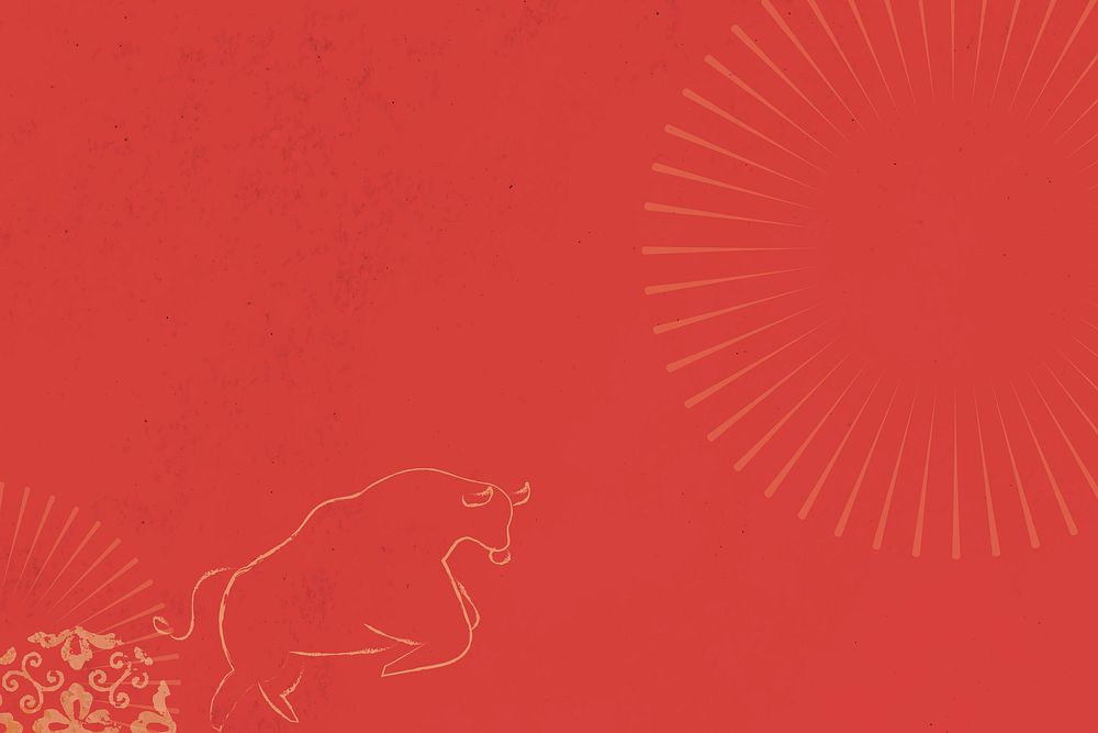 Chinese New Year red ox background