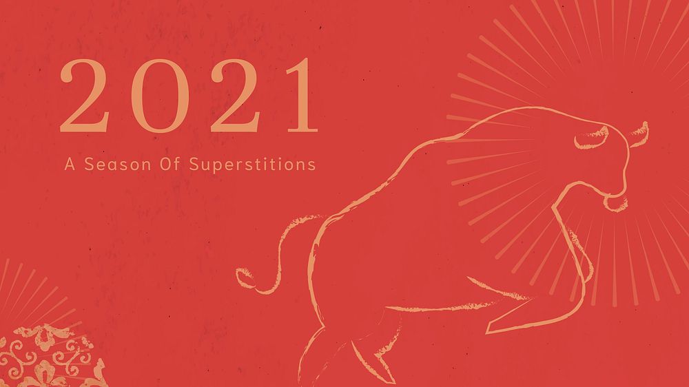 Chinese greeting banner 2021 for the year of the ox