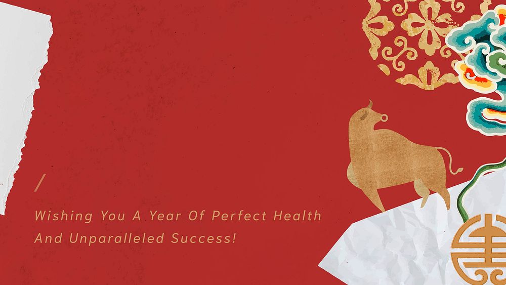Chinese New Year vector editable red banner