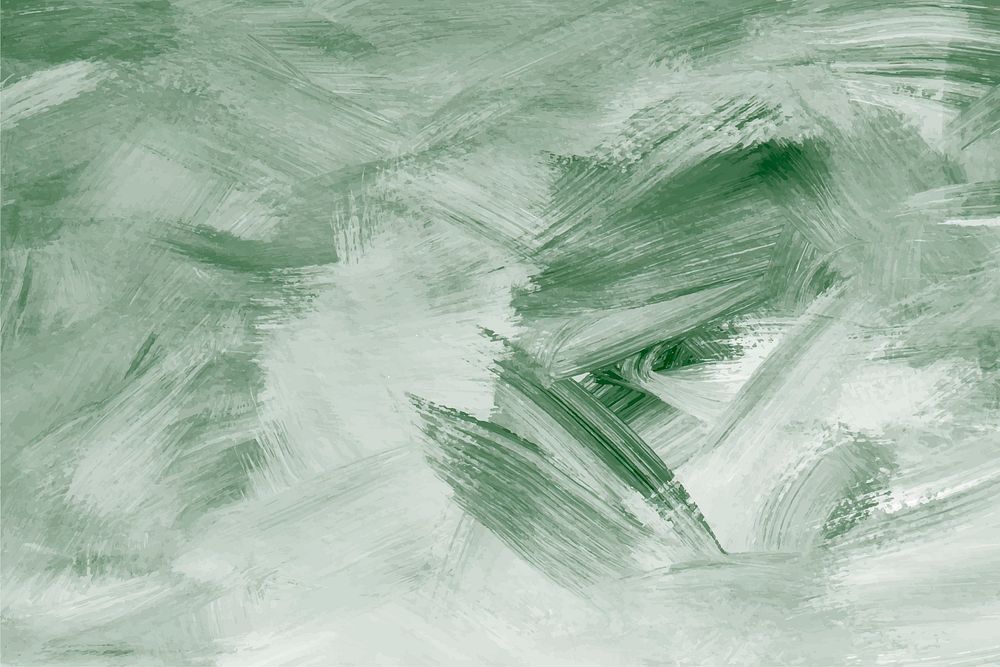 Green paintbrush textured background vector