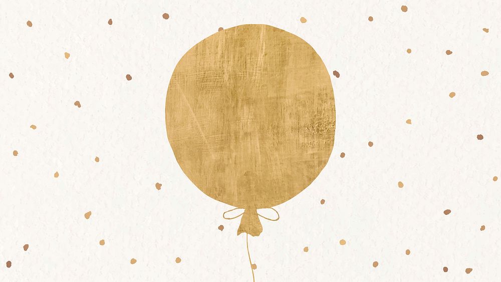 Gold balloon festive background vector banner
