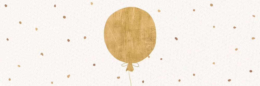 Gold balloon email header psd festive background