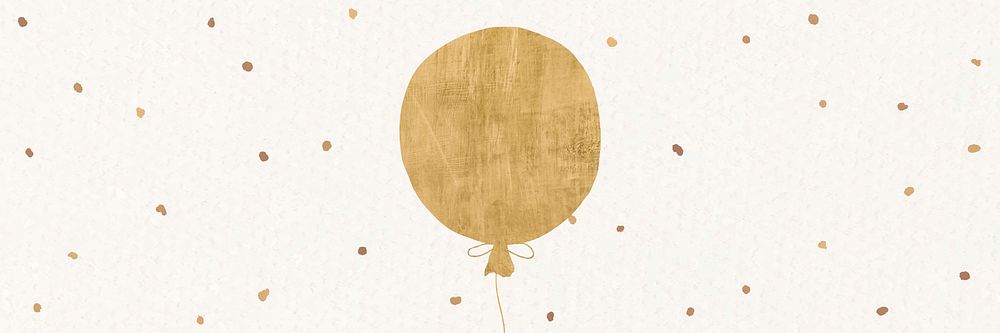 Gold balloon email header vector festive background