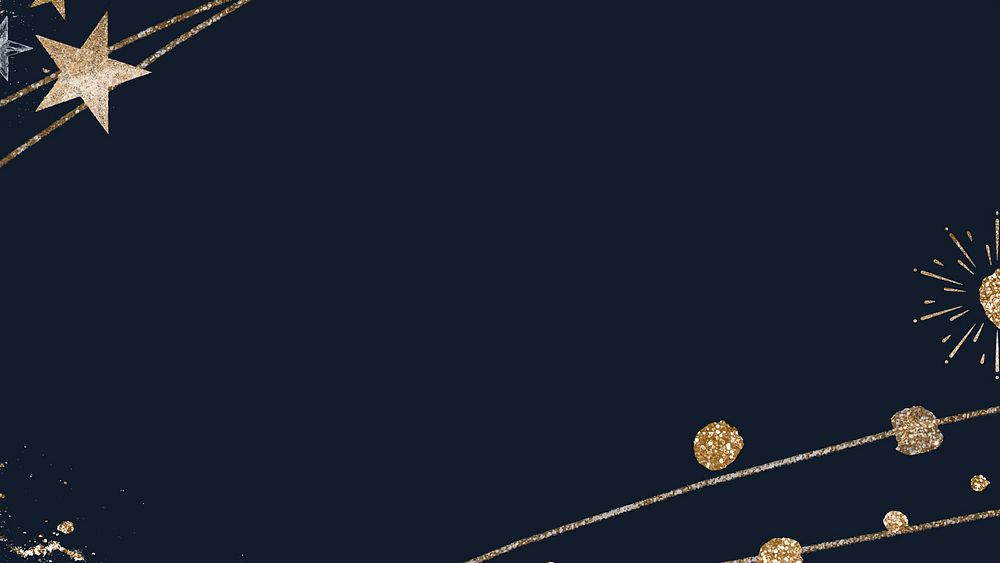 Gold stars web background vector festive blue background