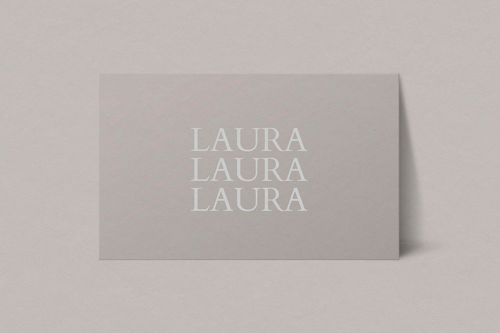 Business card mockup vector in gray tone