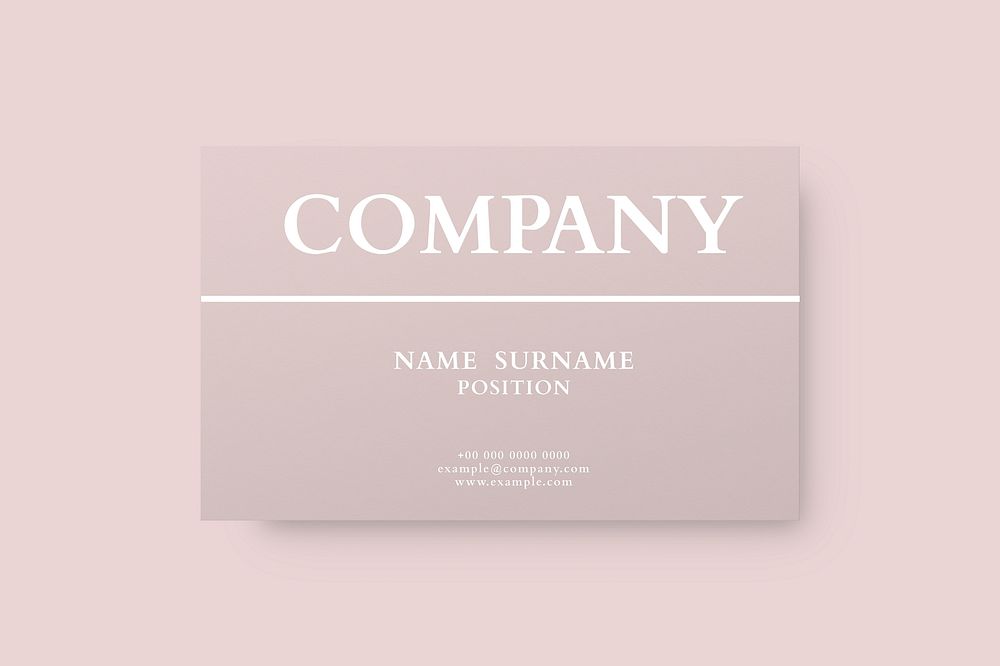 Business card mockup psd in pink tone