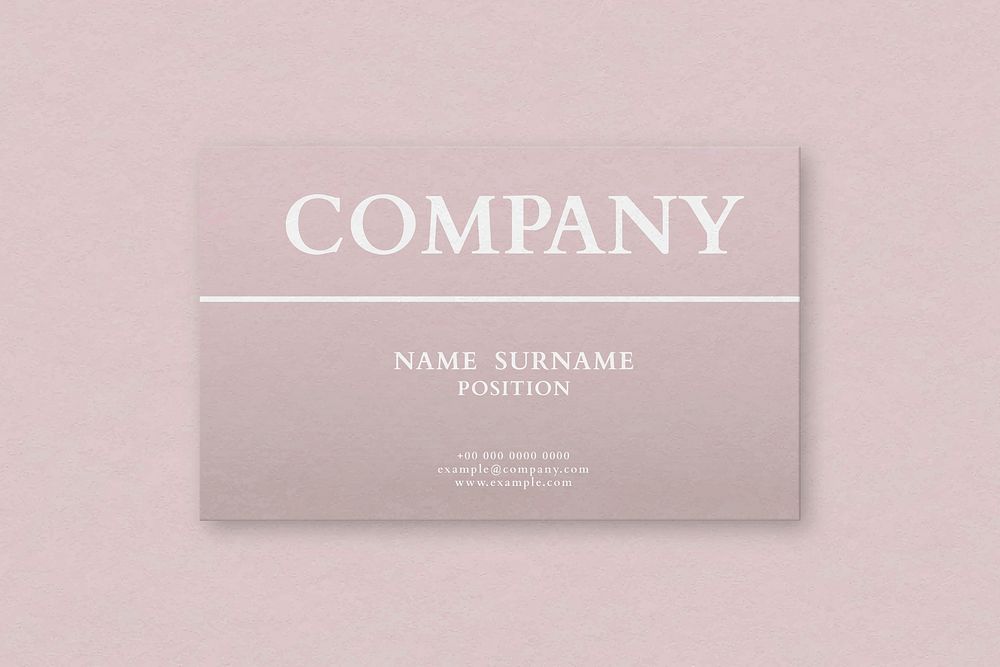 Business card mockup vector in pink tone