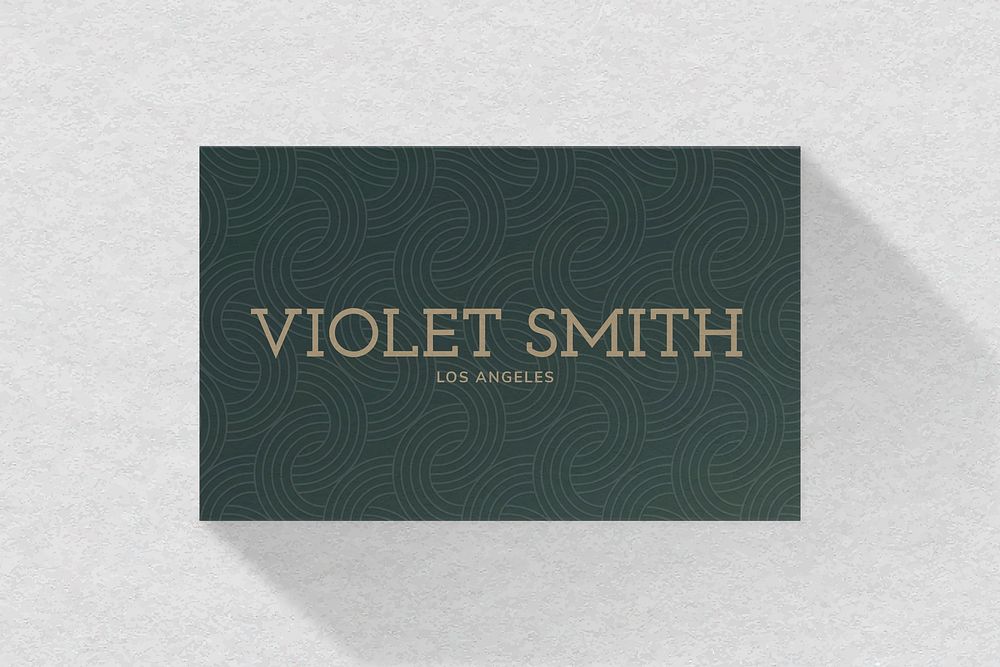 Luxury business card mockup vector in green tone