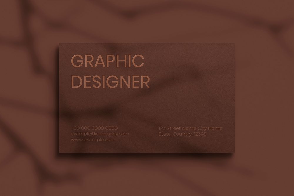 Business card mockup psd in brown tone