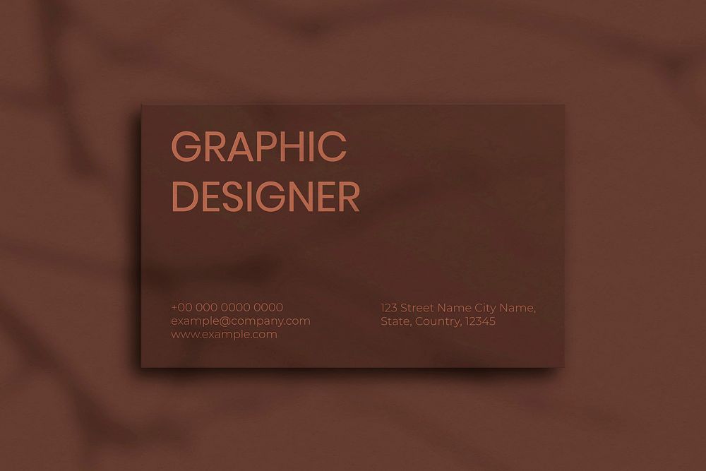 Business card mockup vector in brown tone