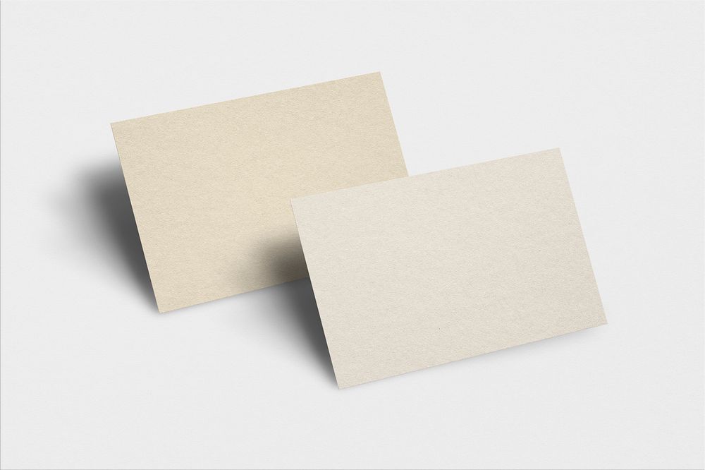Blank gold business card in front and rear view