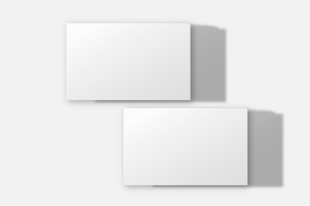 Blank business card mockup vector in white tone with front and rear view