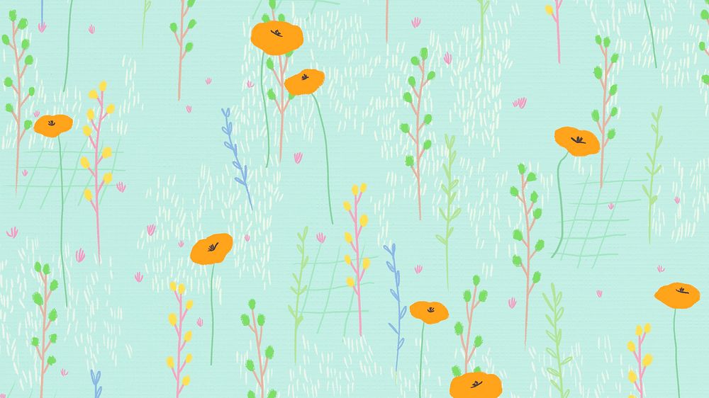 Bright poppy pattern vector background wallpaper