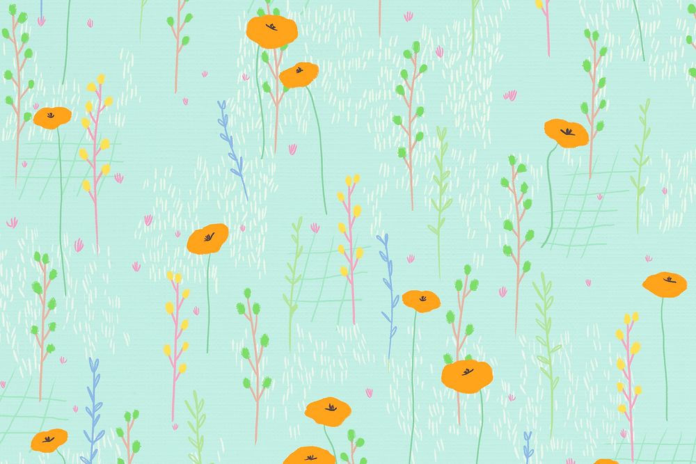 Bright poppy pattern background social media banner