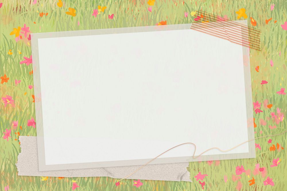Frame psd on a blooming spring field