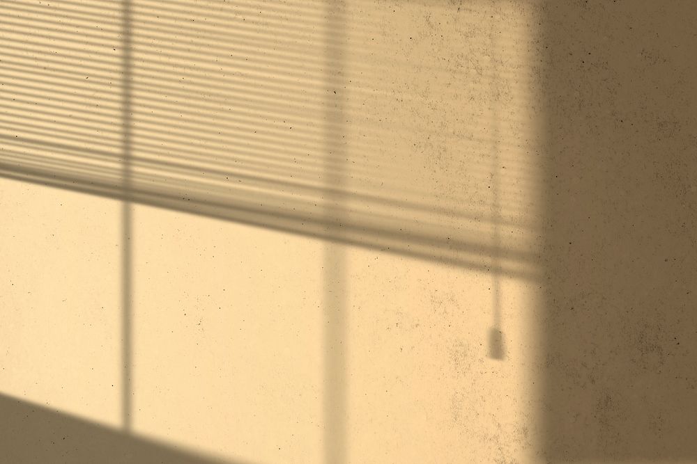 Background  with window blinds shadow during golden hour