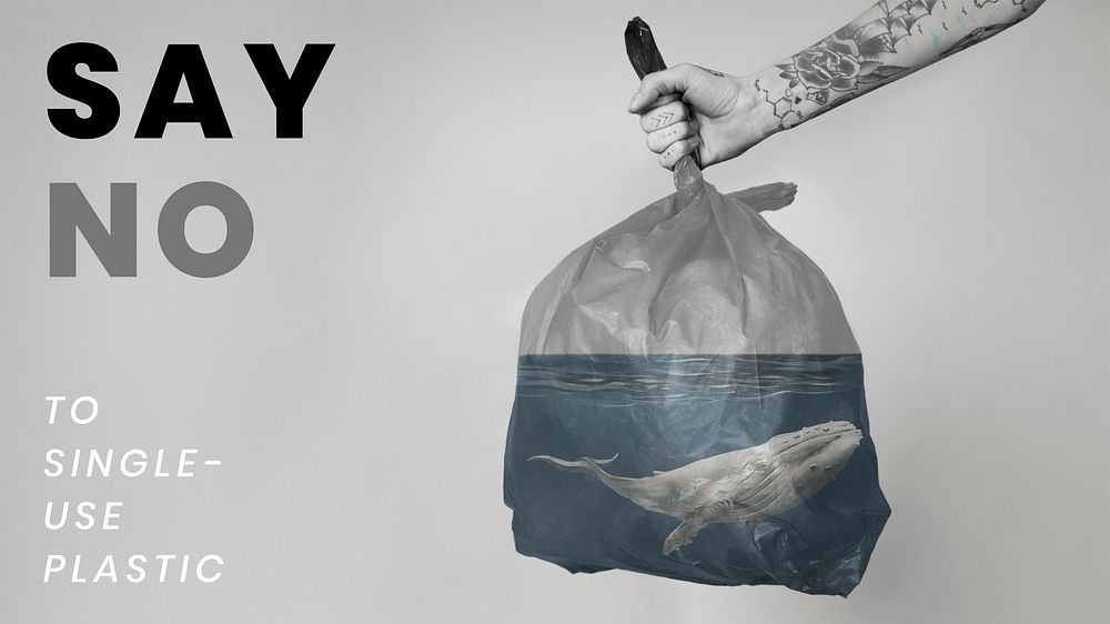 Ocean pollution single-use plastic reduction campaign media remix