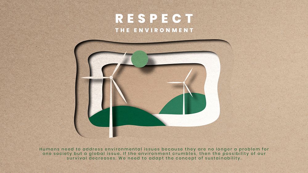 Respect the environment template psd wind farm non-toxic ecosystem social media post