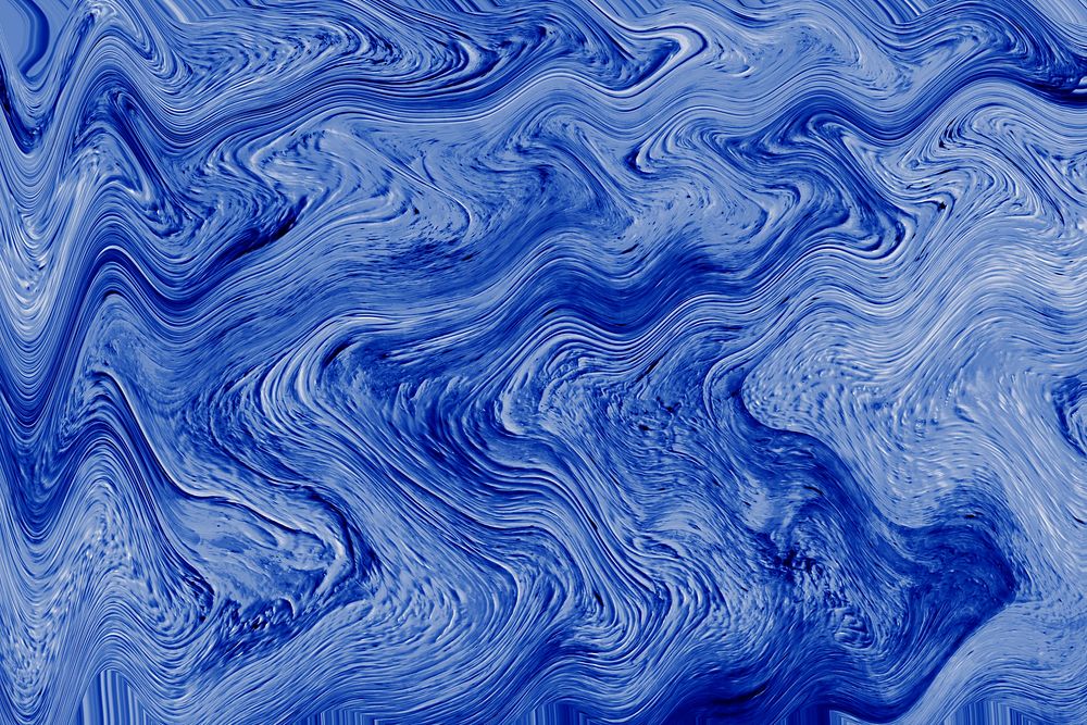 Blue fluid art marbling paint textured background