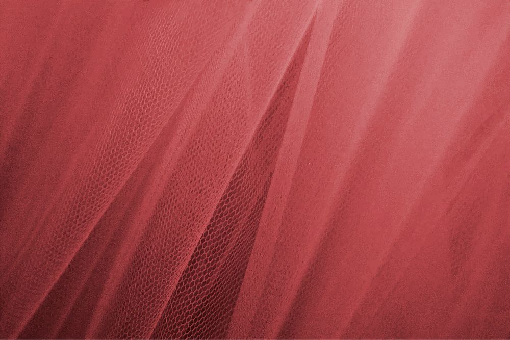 Red tulle drapery textured background vector