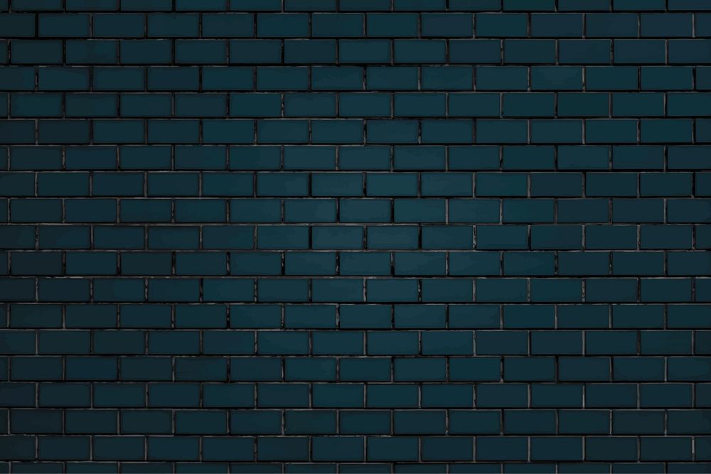 Blue brick wall textured background vector