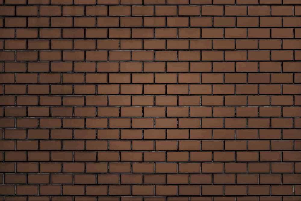 Brown brick wall textured background vector