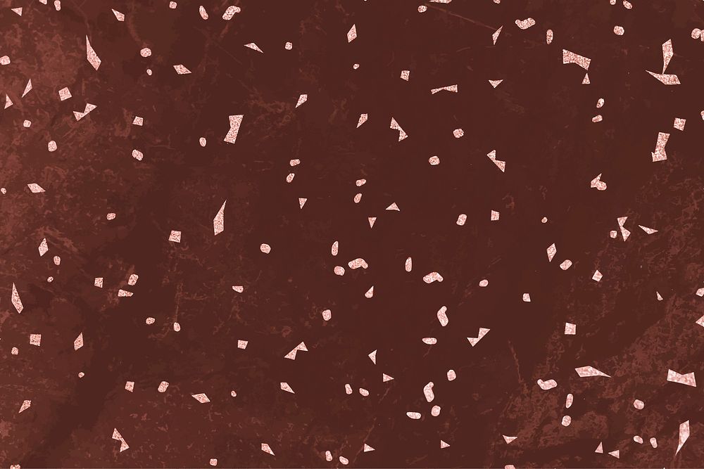 Pink confetti on a brown marble textured background vector