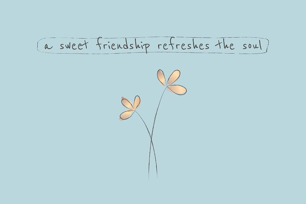 Friendship quote editable template vector on aesthetic blue background