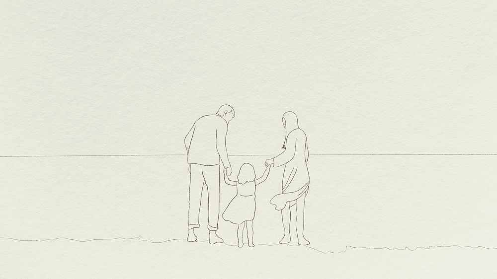 Family time background simple line drawing