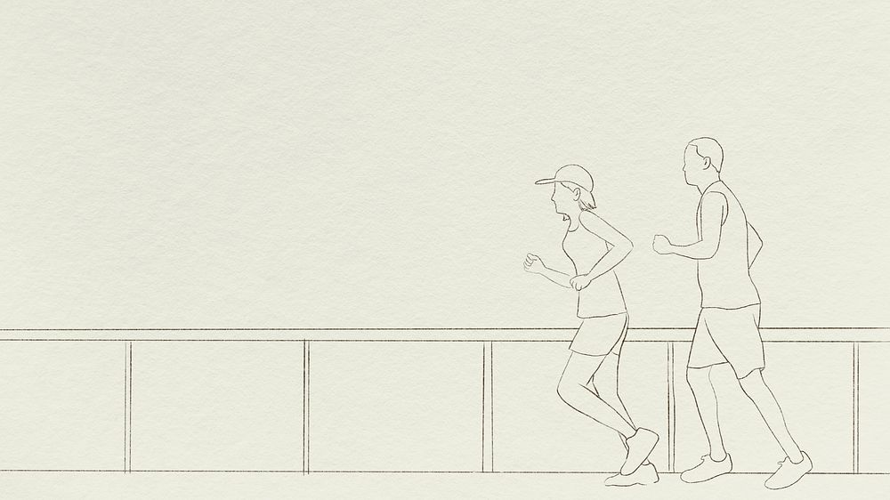 Runners background simple line drawing