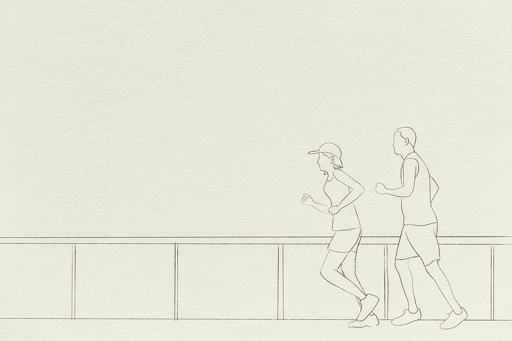 Runners background simple line drawing