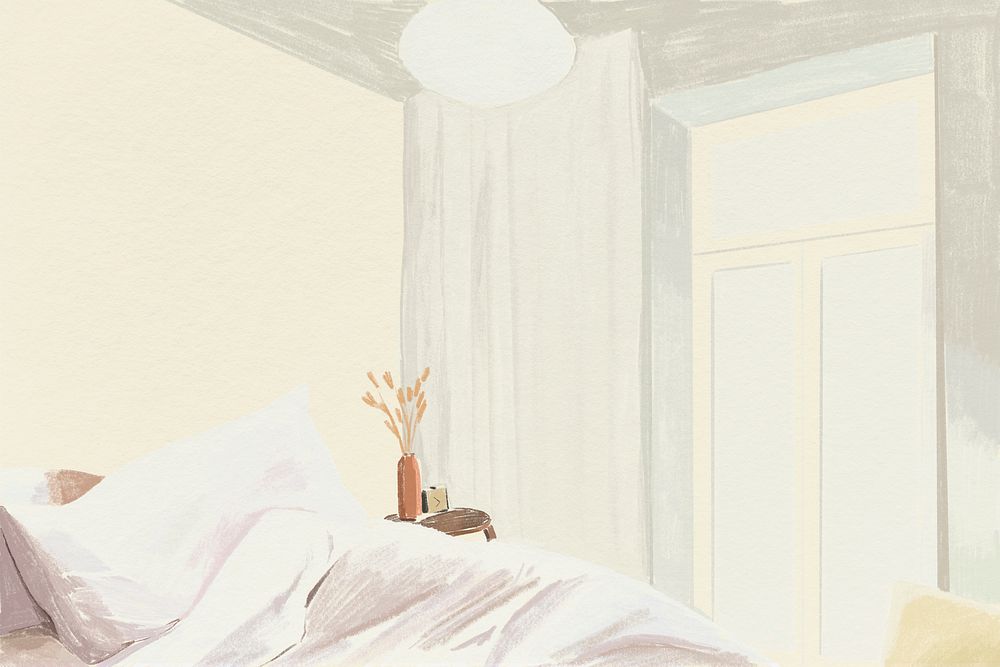 Bedroom background vector color pencil illustration