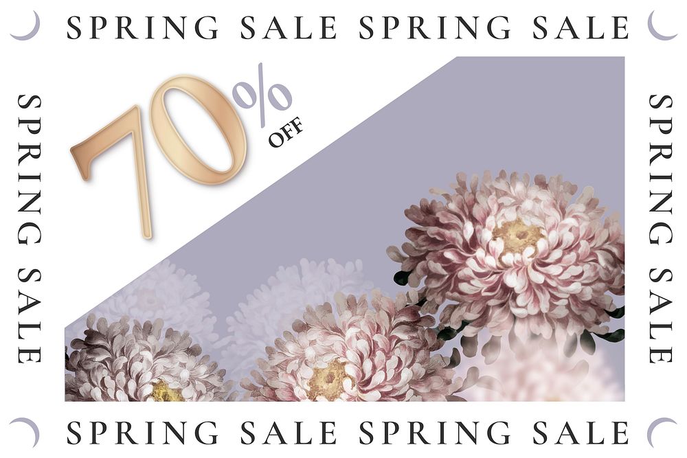 Editable flower template vector for spring sale