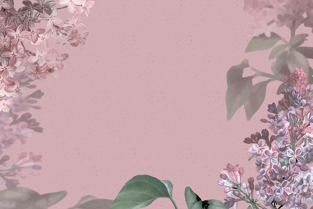 Lilac border vector on pink background