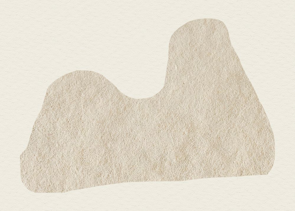Abstract textured shape element psd in beige tone design