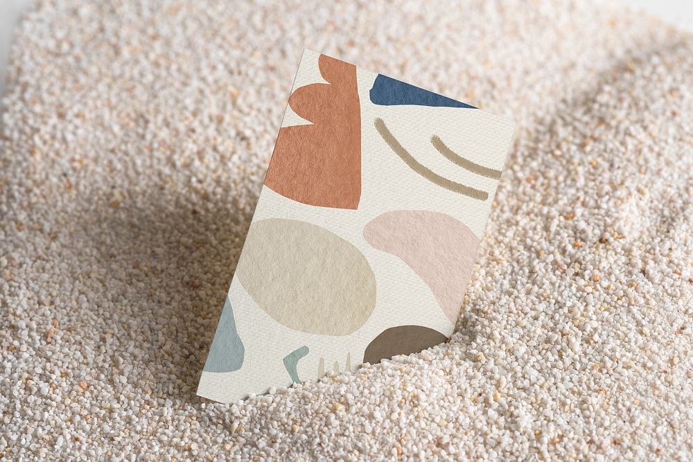 Abstract patterned card in sand
