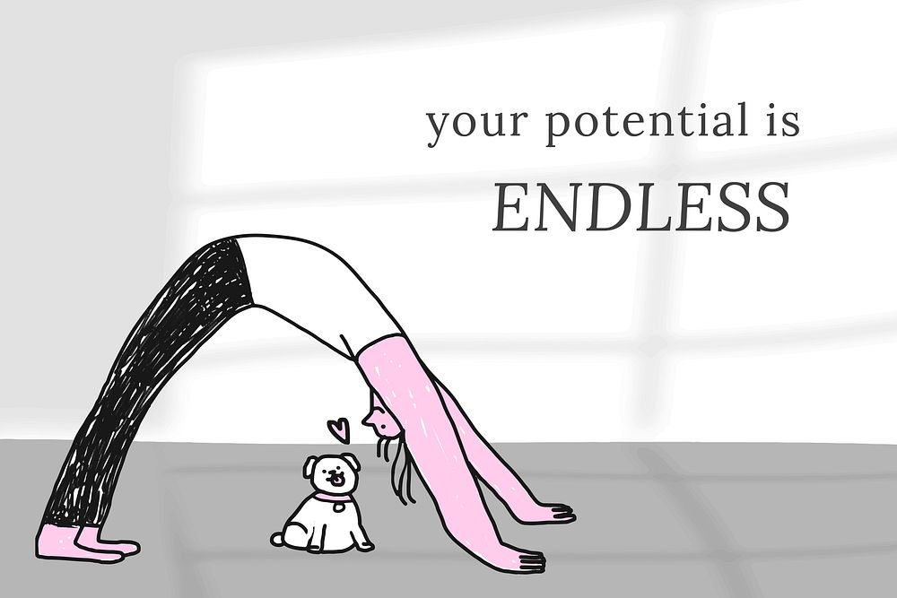 Your potential is endless motivational quote for health and wellness campaign remixed media social banner