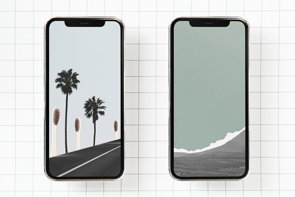 Phones with minimal nature scene wallpaper