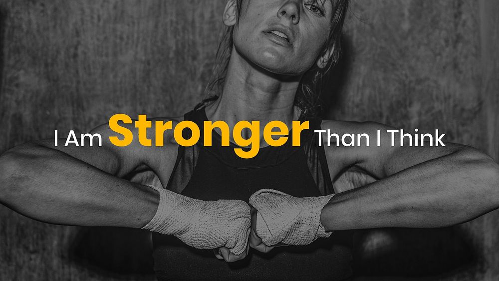 Workout routine with I&rsquo;m stronger than I think text