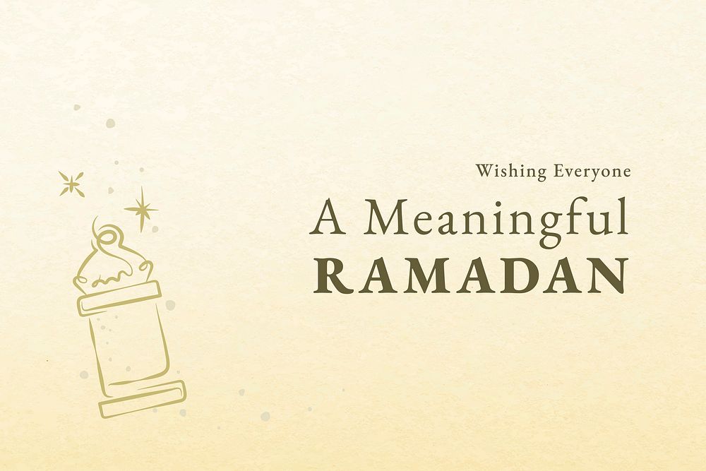 Editable ramadan banner template vector on yellow background