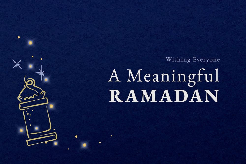 Editable ramadan banner template vector on blue background
