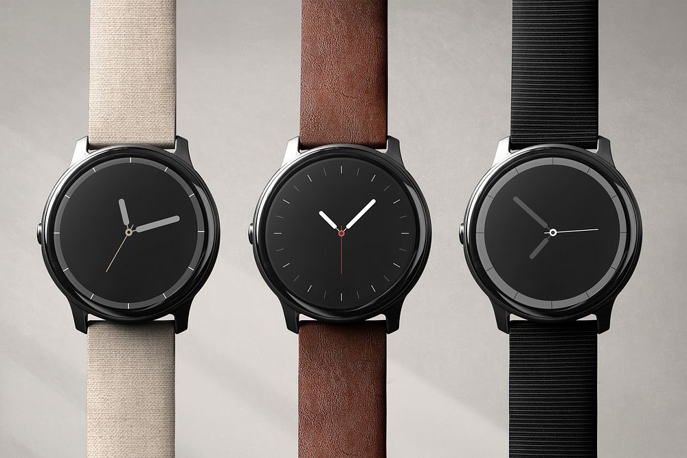 Fashionable smartwatch bands in leather fabric