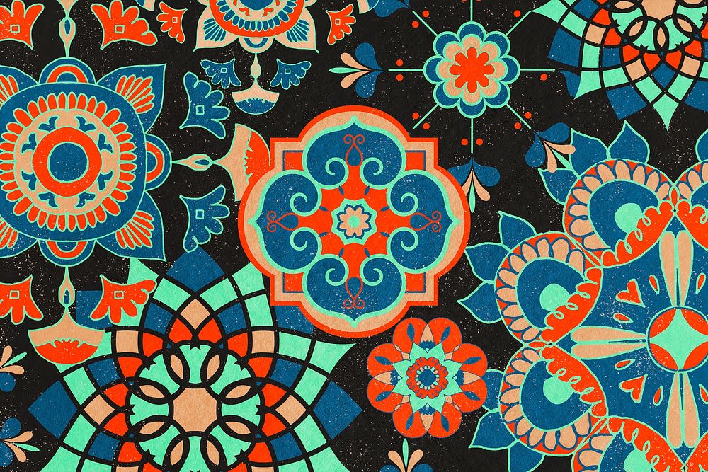 Ethnic floral pattern background illustration