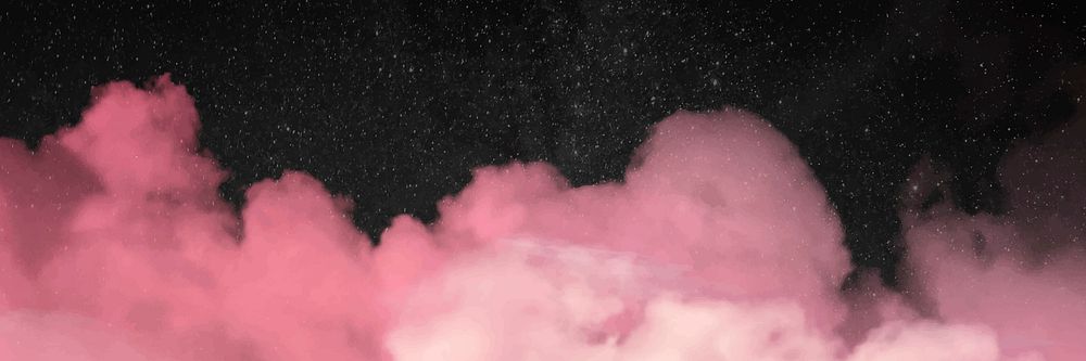 Cute background vector with pink clouds