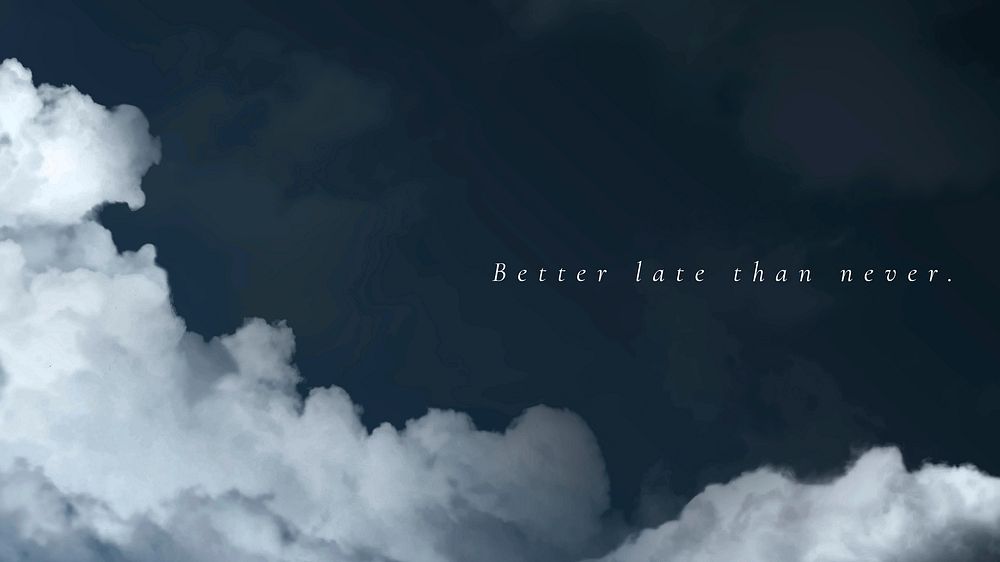 Dark sky and clouds vector website template with motivation quote